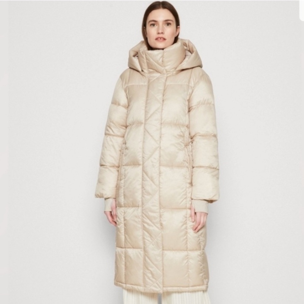 Gap Big Puff Coat M cobblestone beige NWOT